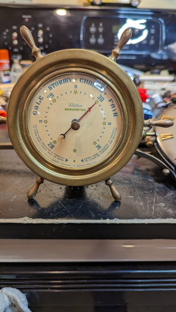 Warren Telechron #8027 MCM Nautical Barometer