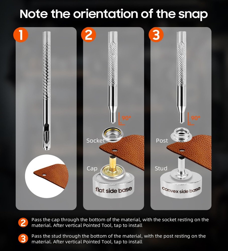 Hapden 140 Pcs Extended Version Canvas Snaps Kit, Heavy 11MM, Silver-regular