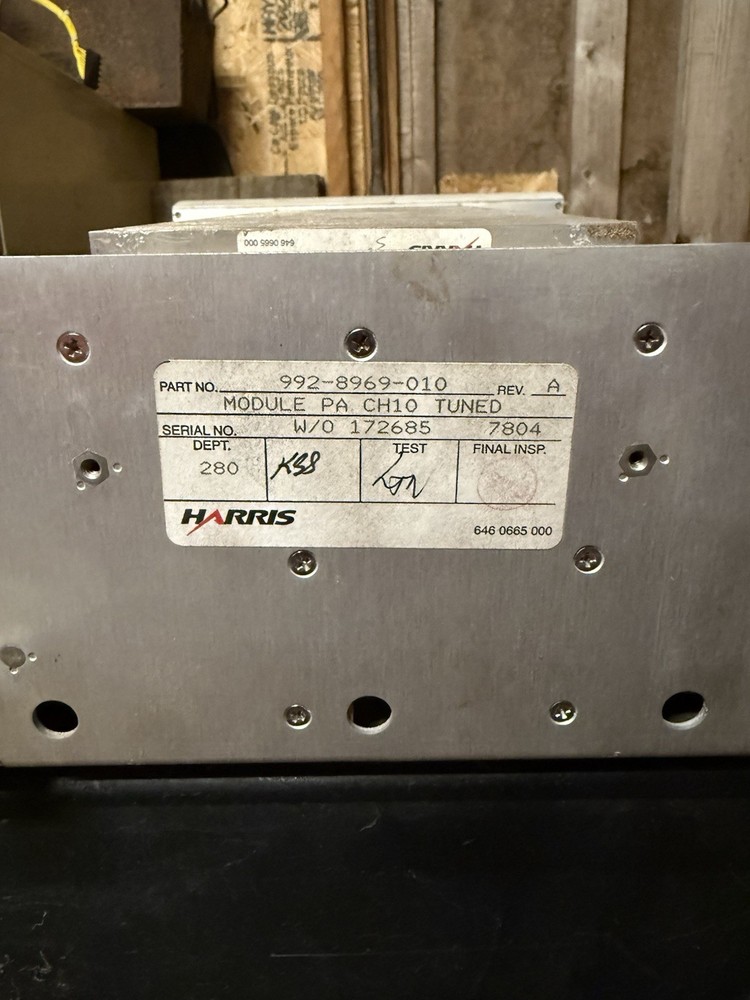 Harris Platinum VHF Amplifier TV Transmitter Module CH 10