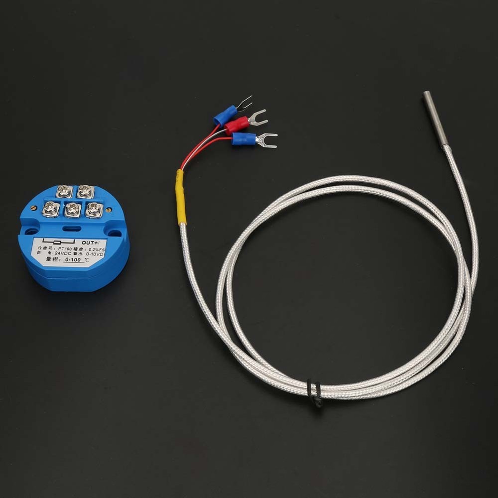 0 - 100 Degree PT100 Temperature Transmitter DC24V Output 0-10V Sensor