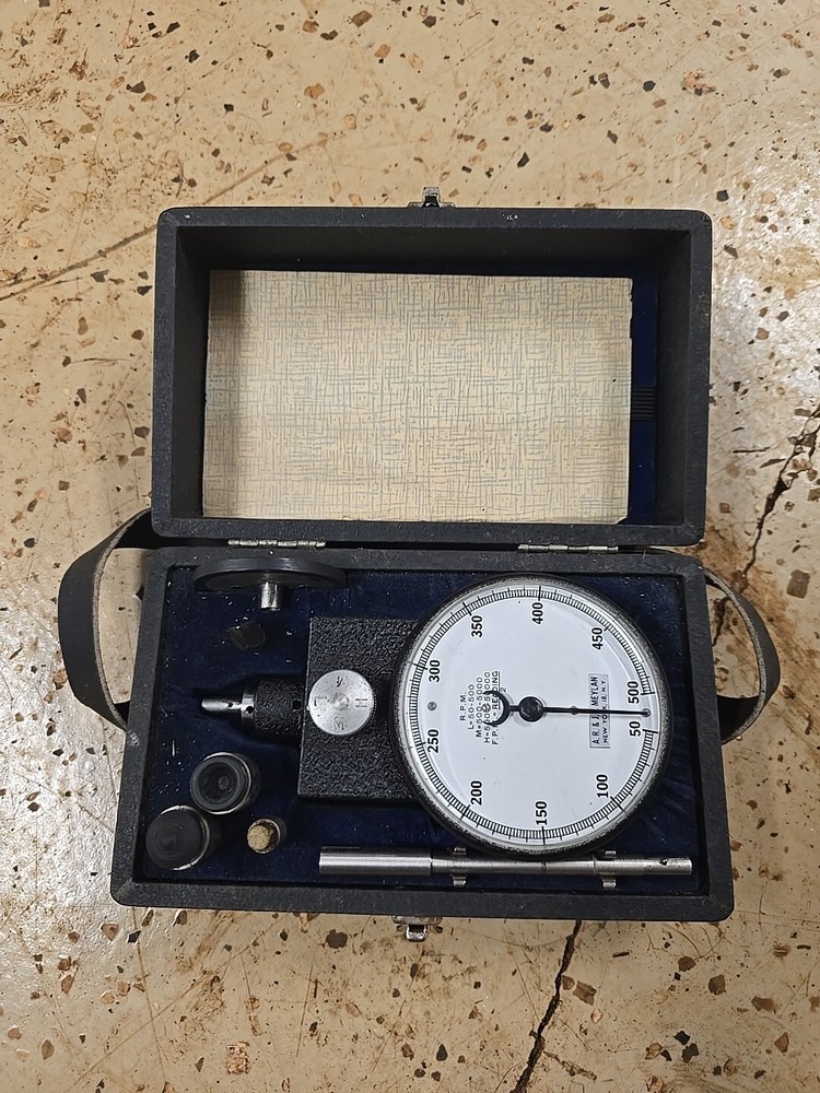Vintage Jones Triple Range Model 4800 Hand Tachometer with Stop Button