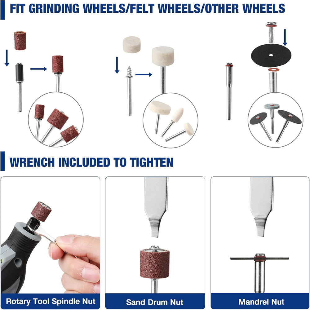 476PCS Rotary Tool Accessories Kit, Rotary Tool Bits for Easy Cutting, Sandin...