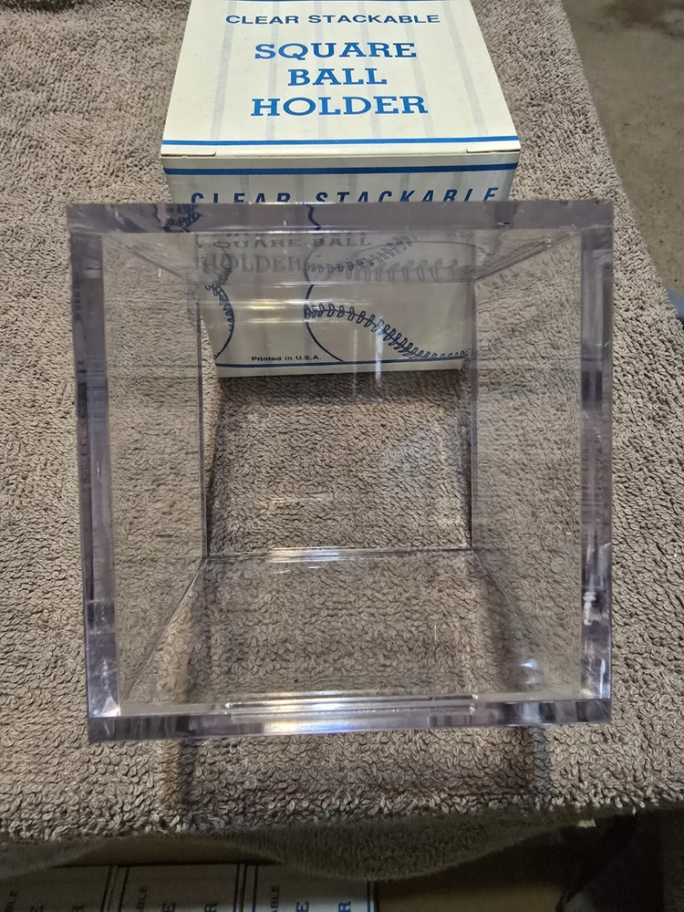 Clear Stackable Square Baseball Holder Cube