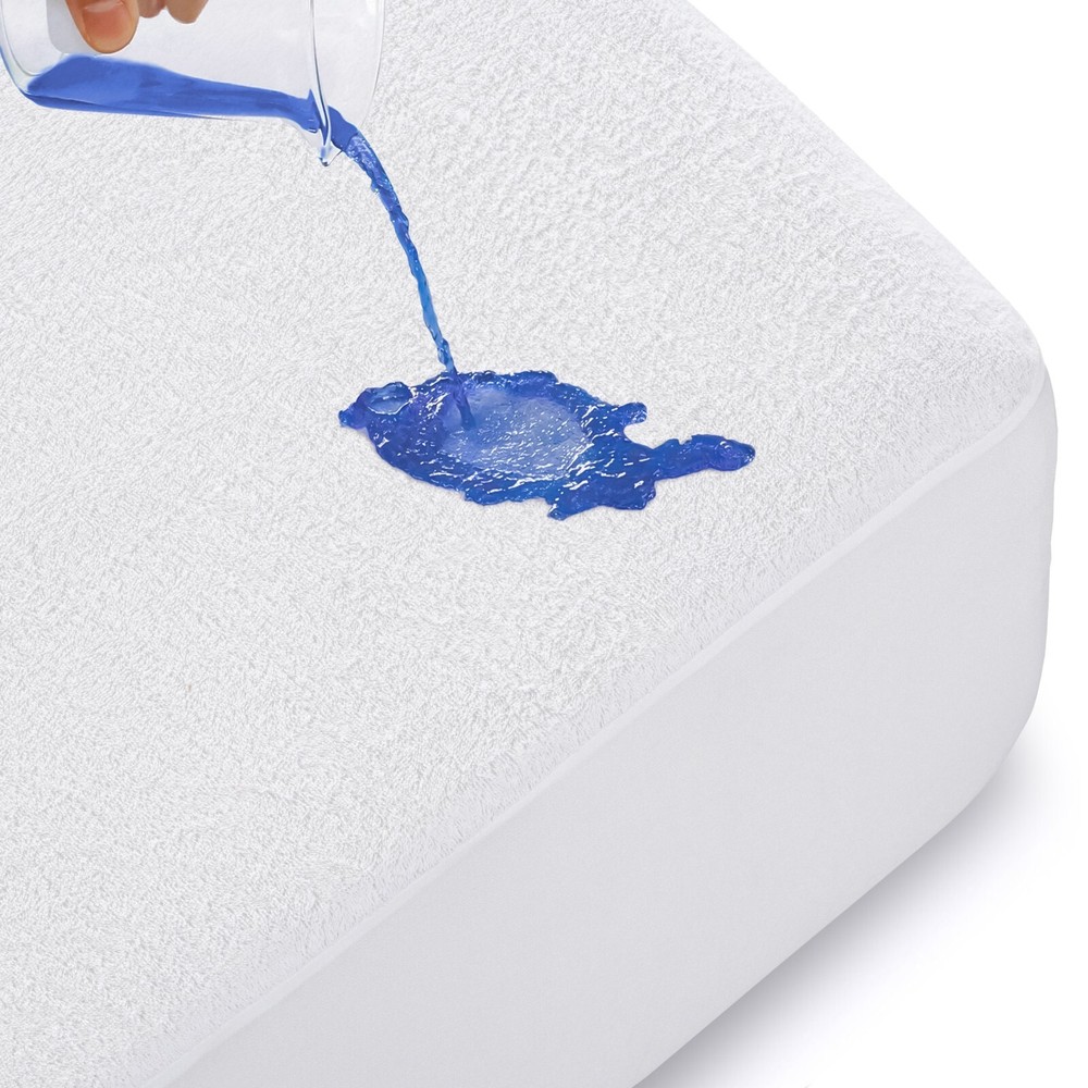 Terry Waterproof Mattress Protector Deep Fitted Breathable Poly Cotton Bed Cover
