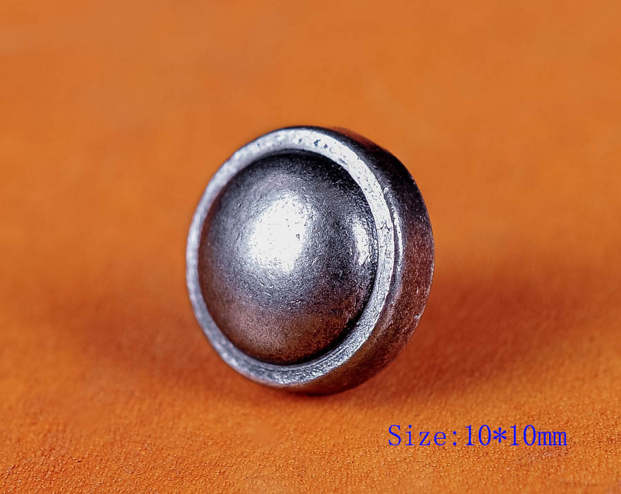 50pc10MM Biker Old Silver Leather craft Bracelet Decorative Round Rivets Studs