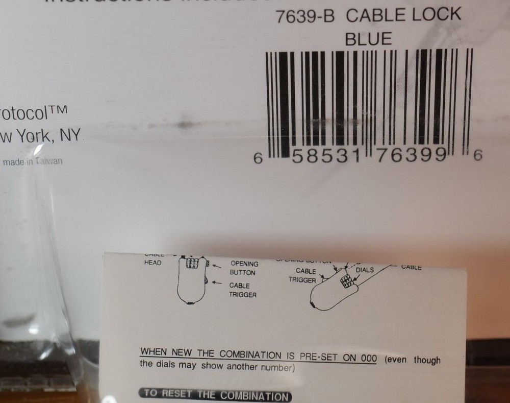 Cable Lock Protocol All-Purpose 3 Foot Heavy Duty 3-Digit Combination