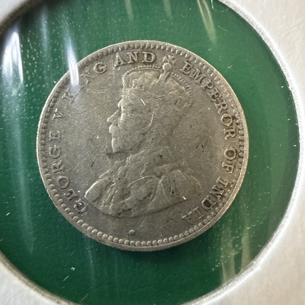 Ceylon 1914 10 Cents Silver Coin