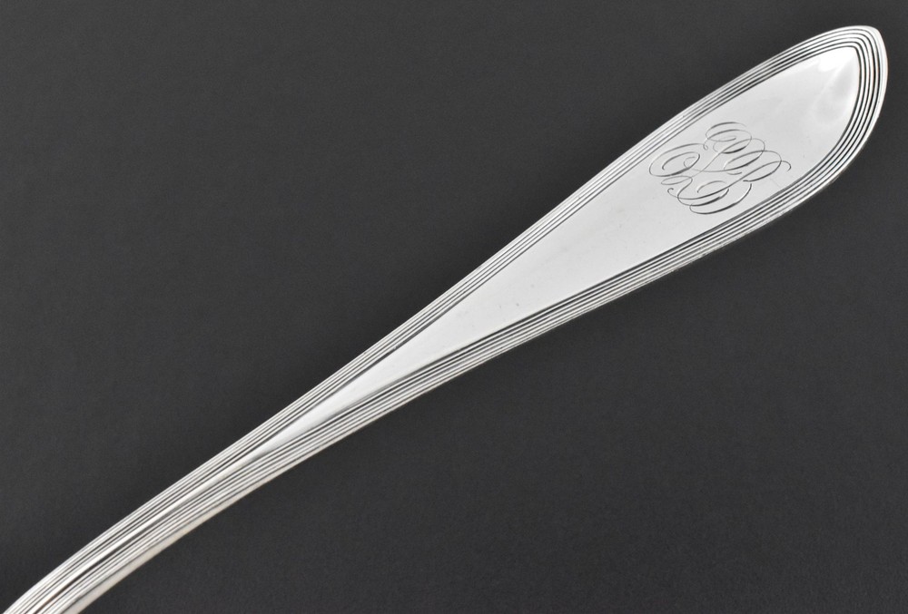 Pilgrim Sterling Serving Spoon 9in Frank Smith Monogram 92g