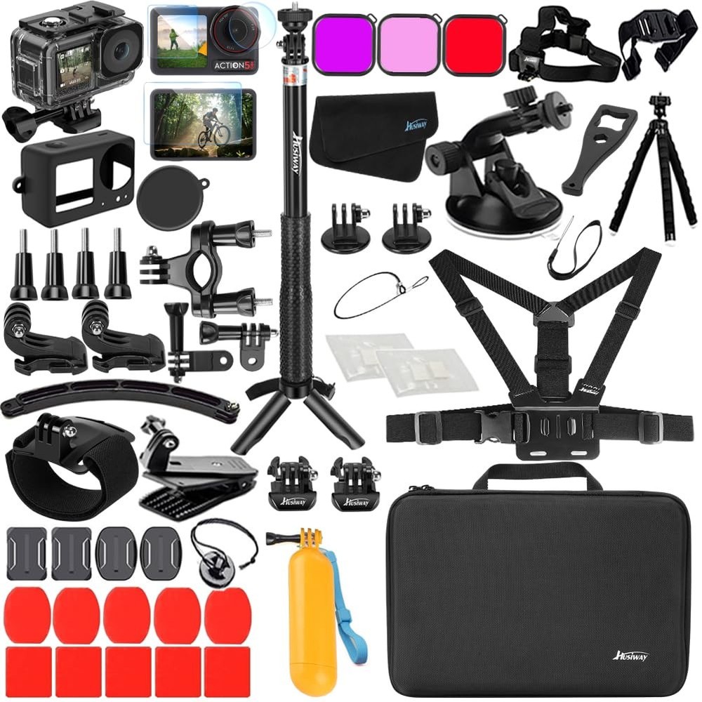Husiway Accessories Bundle for DJI Osmo Action 5 Pro/Action 4/3 Waterproof...