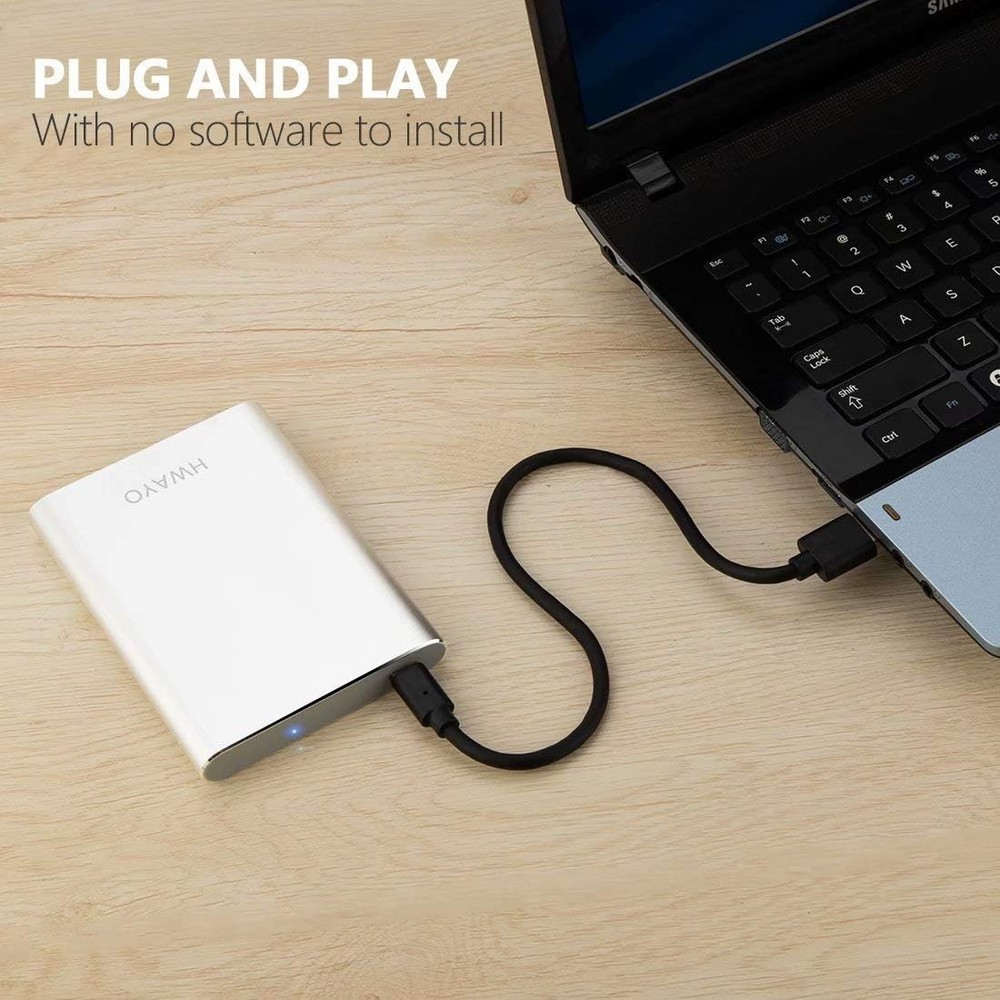 High-Speed 120GB Portable Hard Drive - Plug & Play USB Type C Storage Solution