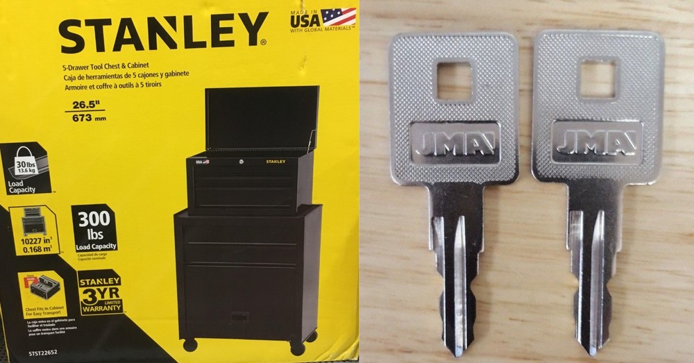 8001-8225 2-NEW KEYS STANLEY TOOL BOX CODE 8001-8223 toolbox key Walmart