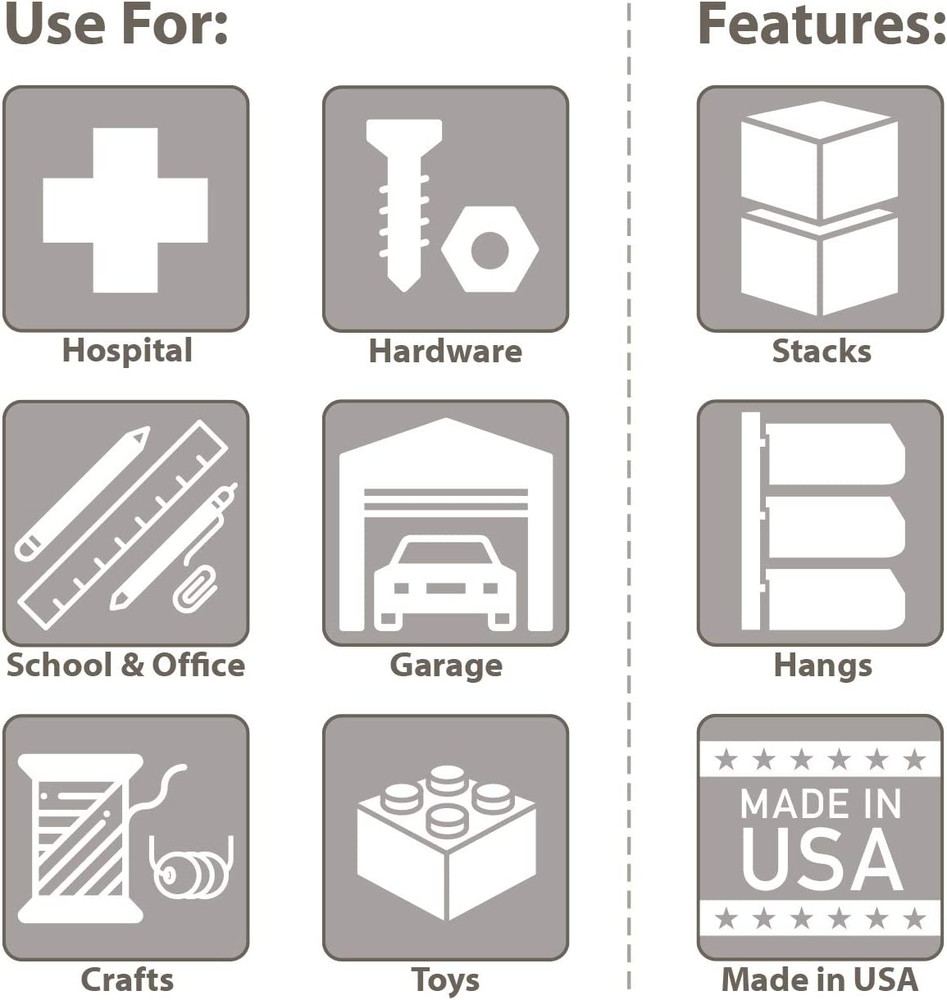 30230 Akrobins Plastic Storage Bins, Space-Saving Stackable Bins for Garage, Pan