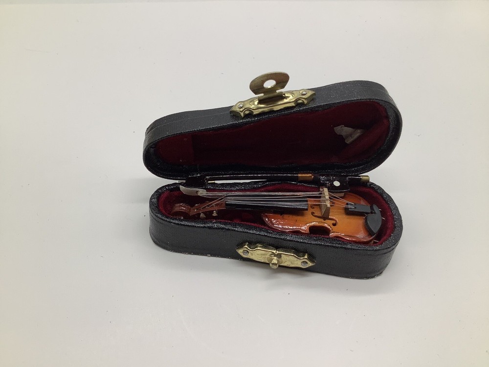 Vintage Miniature Violin Bow & Case Wooden