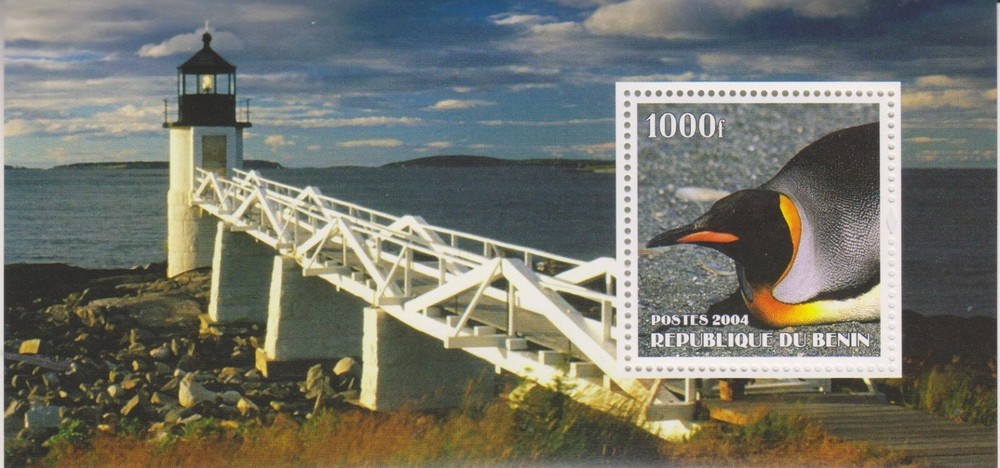 Penguins + Lighthouse Benin MNH 8757
