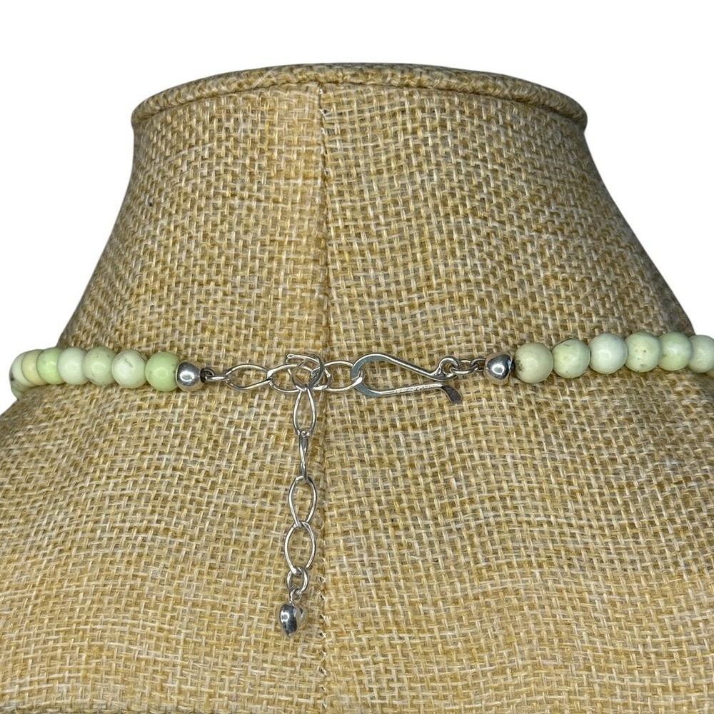 Boho Reversible Abalone Shell Citron Magnesite 925 Silver Necklace