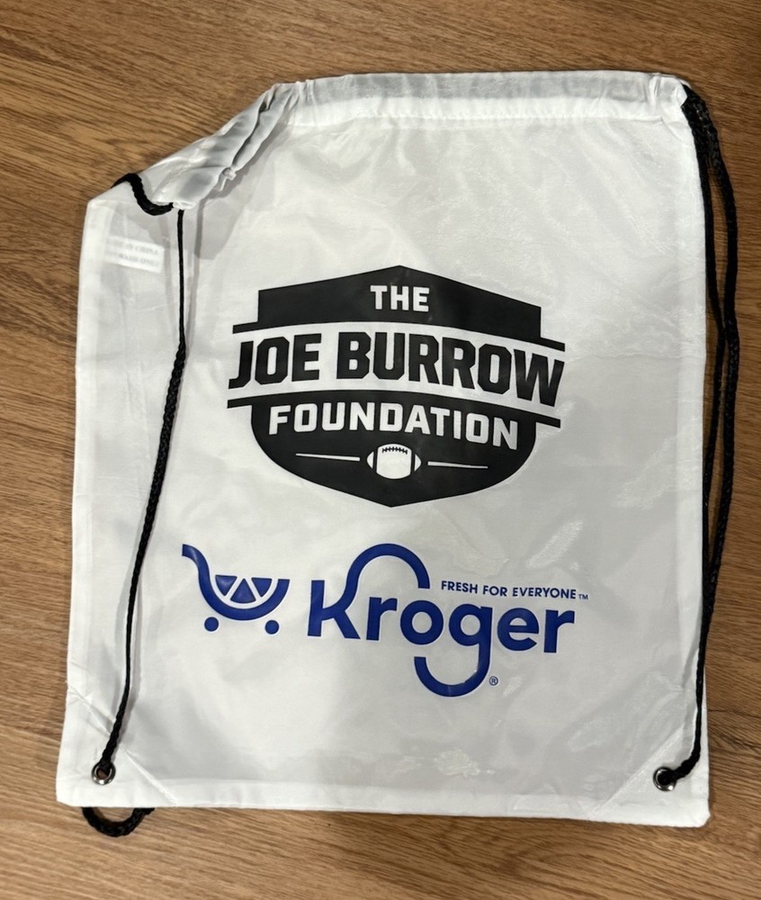 The Joe Burrow Foundation Large White Gym Training Drawstring Backpack Kroger
