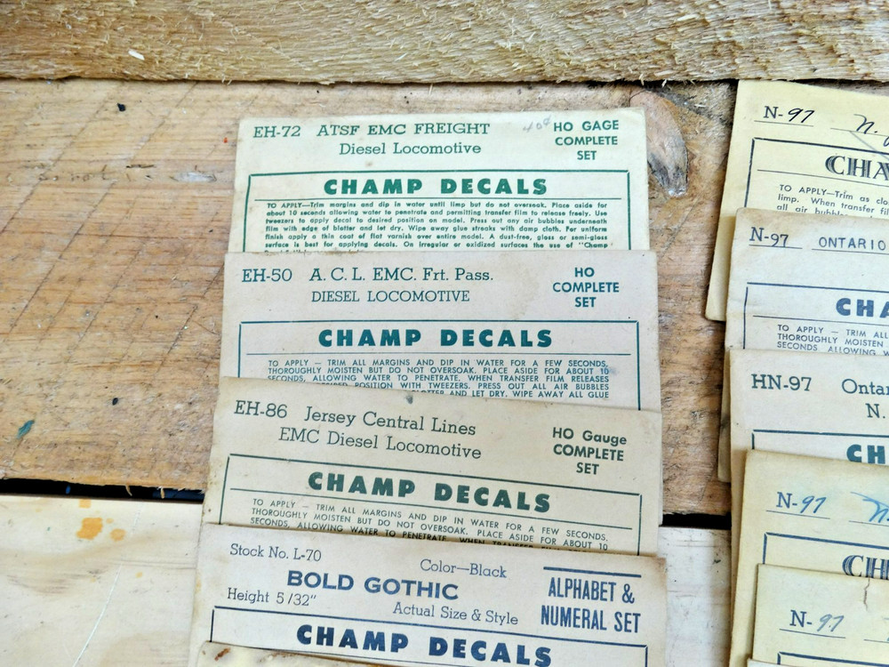 Champ Decal Sets HO Scale Large Mixed Lot