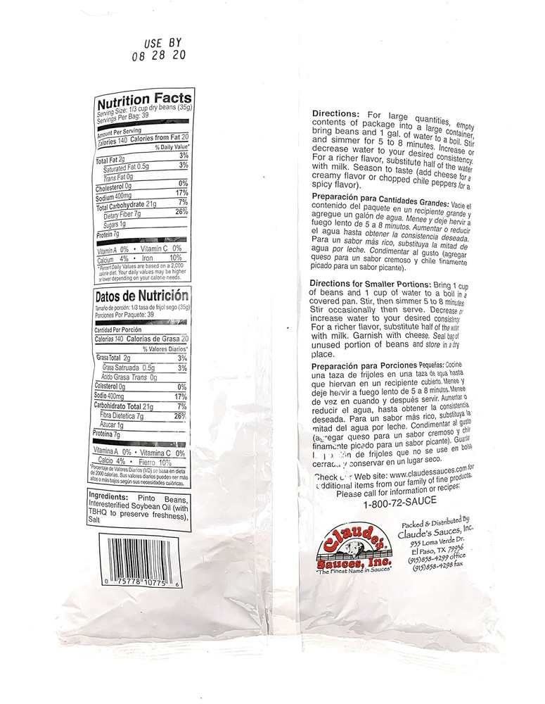 Instant Mexican Style (Refried Beans 3Lb Bag)