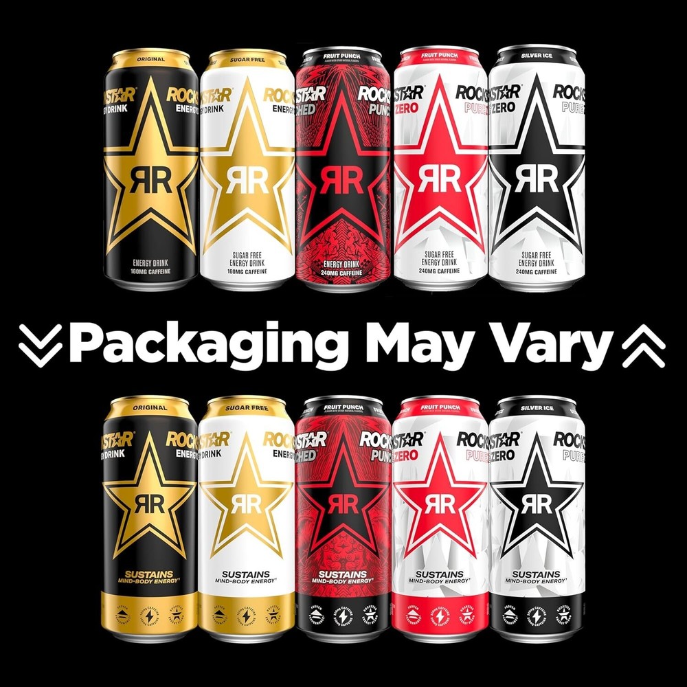 Rockstar Energy Drink Punched Hardcore Apple, 16oz Cans (12 Pack)