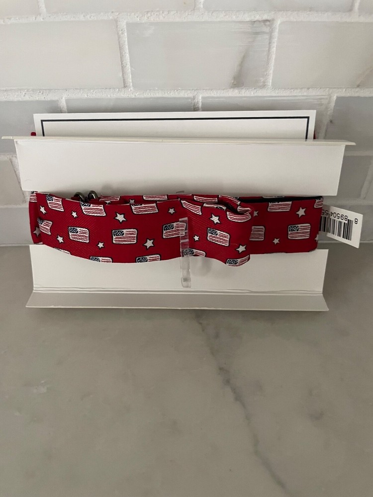 NWT Vineyard Vines Flags & Stars Red Adjustable Bow Tie One Size