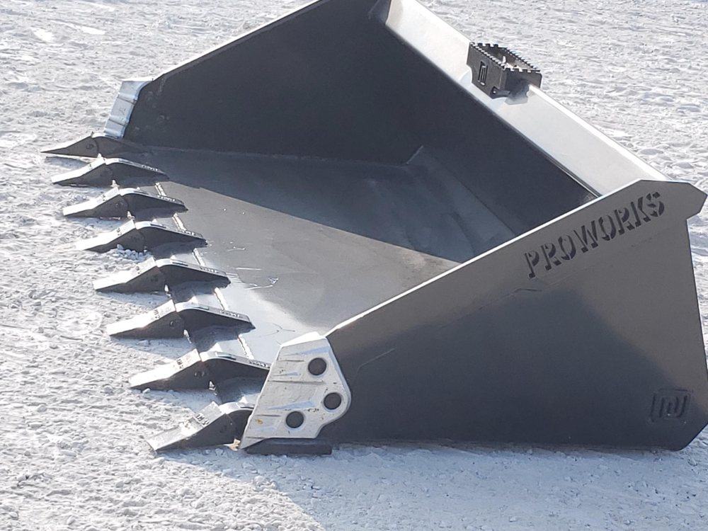 74" Severe Duty Low Profile Tooth Bucket Attachment Fits Skid Steer Loader