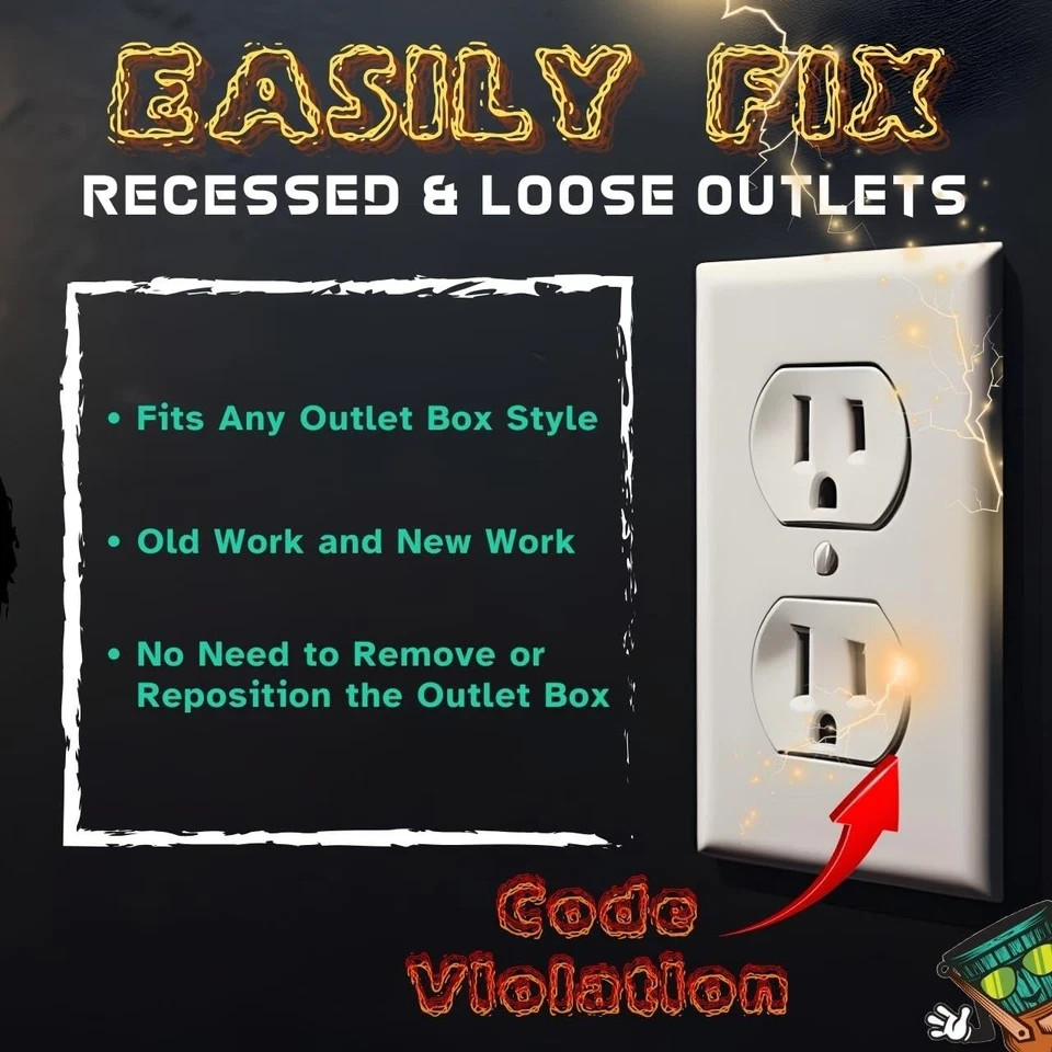 1/4" Double Gang Receptacle Outlet Box Extender, Electrical Extender...