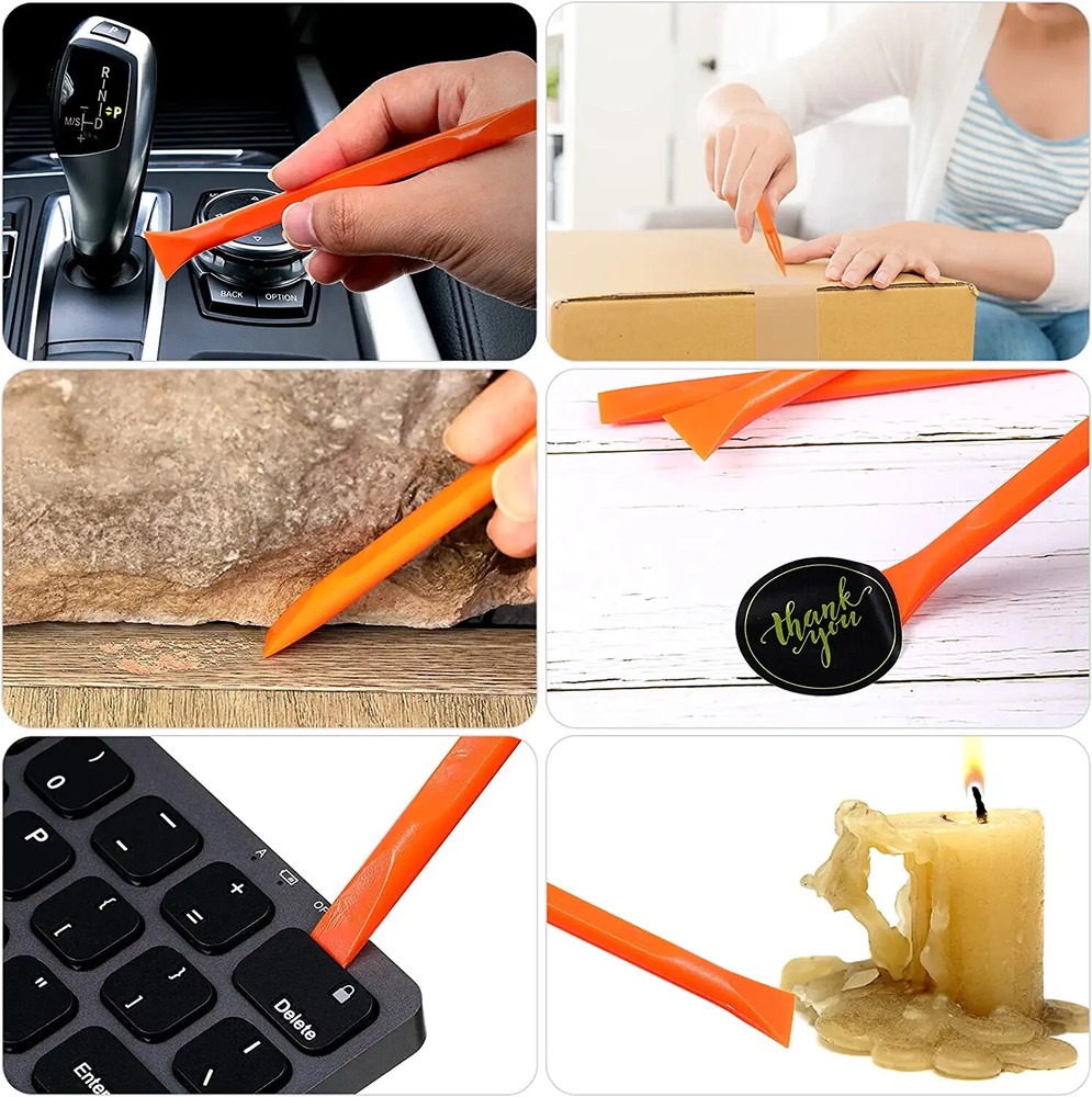 9PCS Plastic Scraper Tool Scratch Free Plastic Ticket Scratcher Cleaning Pen