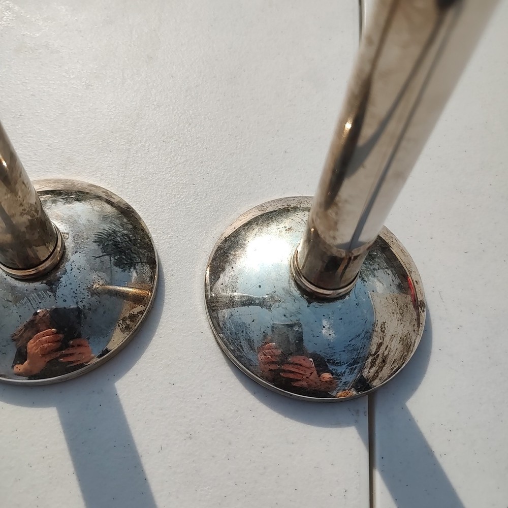 Vintage Swedish Silver Plated Jester Crown Candlestick Holders