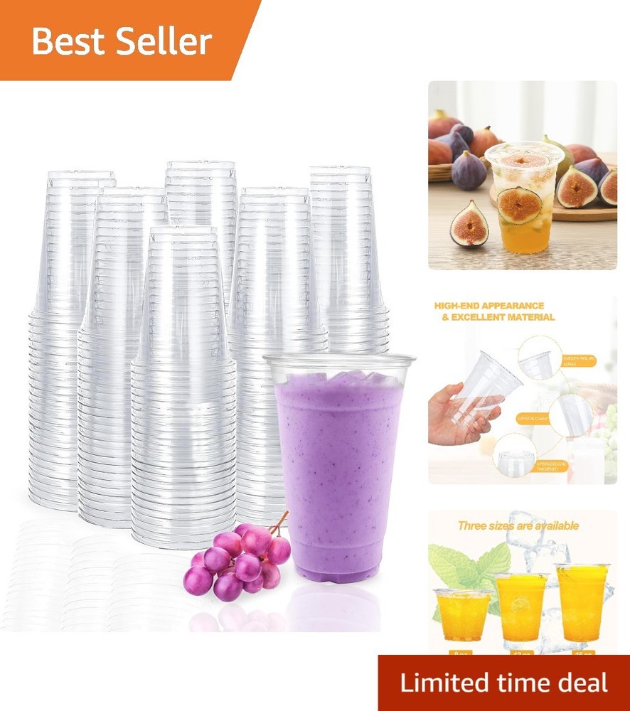 Large Capacity 24 oz Disposable Plastic Cups - 100 Pack, Eco-Friendly Design