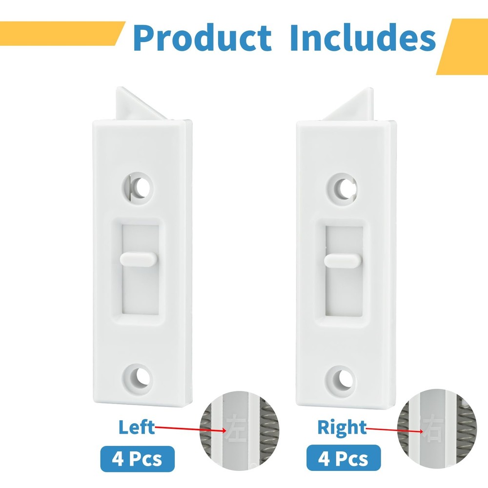 8 Pcs Window Latch Locks Spring Loaded Tilt 8 PCS, White