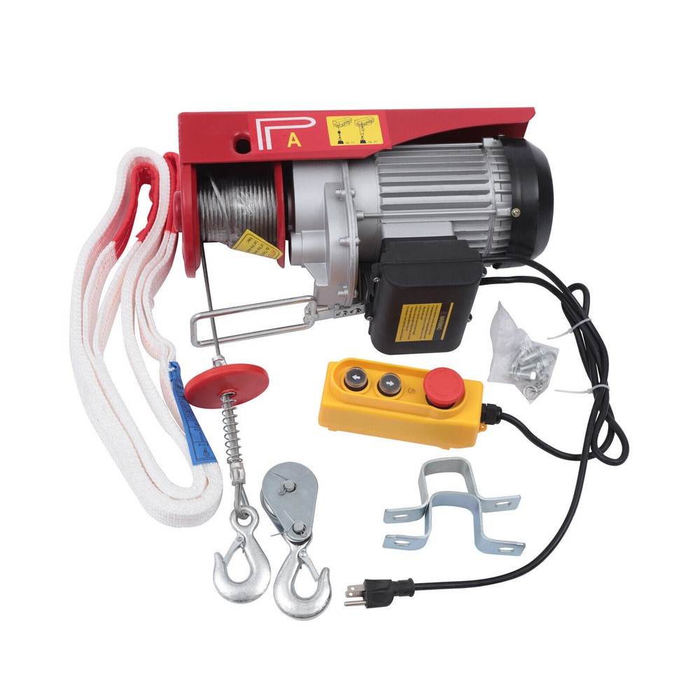 1100LBS Electric Hoist Winch Engine Crane with Wireless 110V