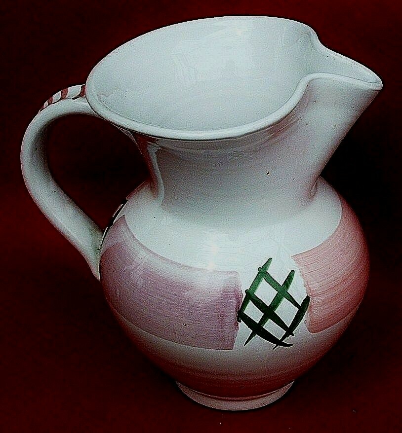 Deruta Ceramic Lattice Pitcher Pot Belly