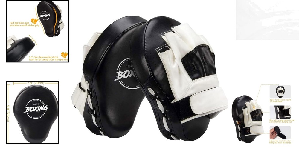 Durable Leatherette Punching Mitts - Versatile Focus Hand Pads for Martial Arts