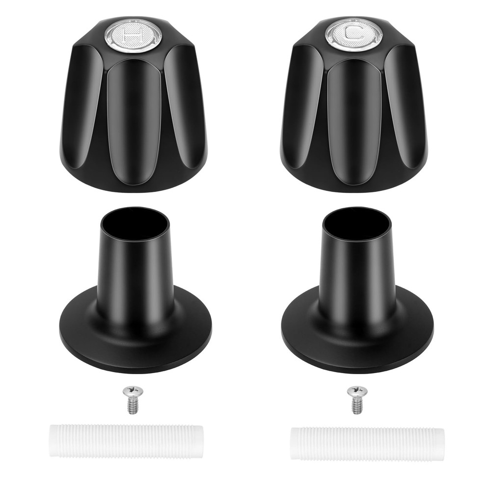 FOSUNKER 2-Piece Matte Black Shower Knob Replacement Kit 2 Piece,