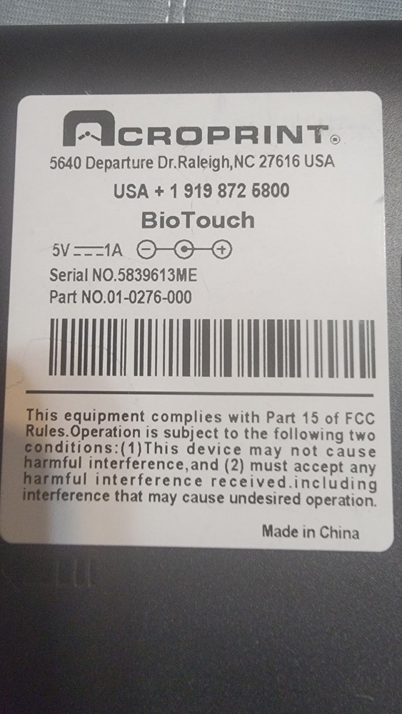 Acroprint BioTouch Standalone Fingerprint Time Attendance