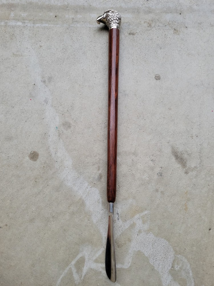 Deluxe 23" METAL Silver Eagle Handle Shoe Horn