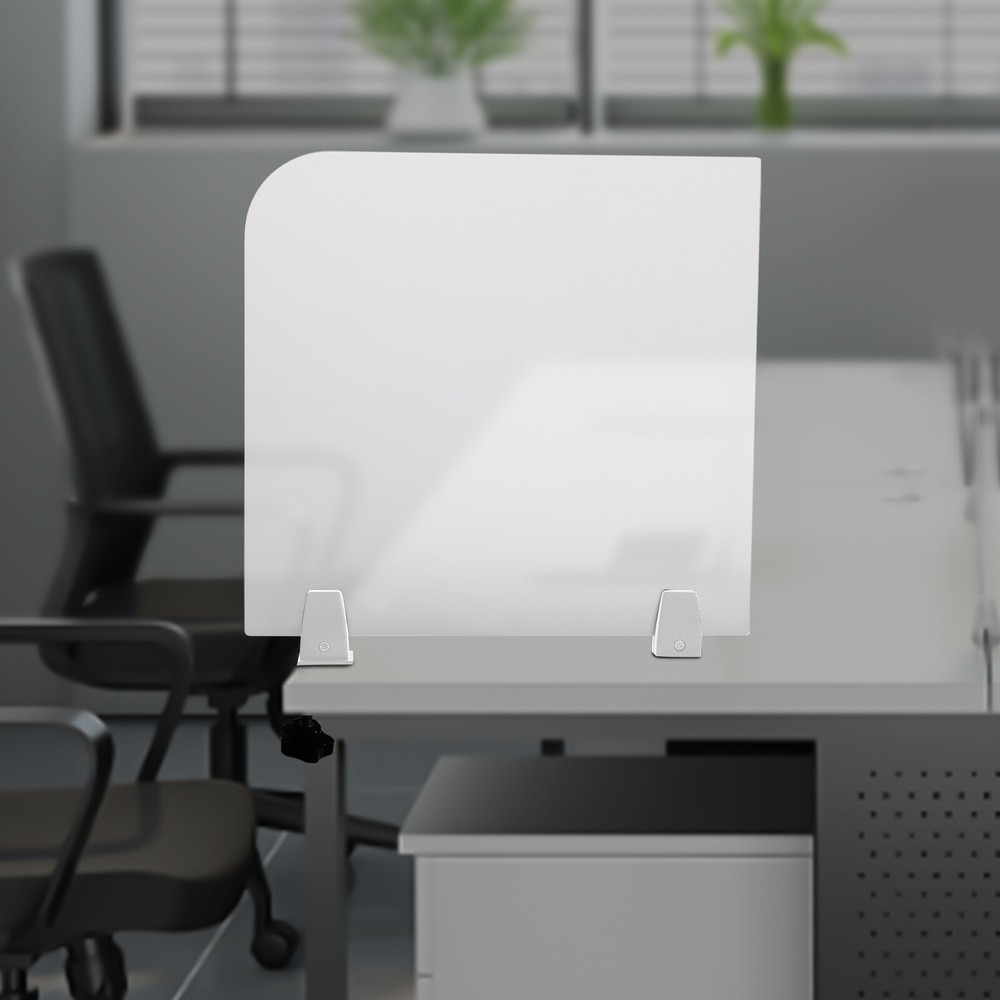 Rectangle Clamp-on Office Partition, Indoor Desk Divider, Desktop Privacy Panel