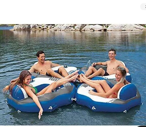 Intex River Run Connect Lounge, Inflatable Water Float, 51" X 49.5"