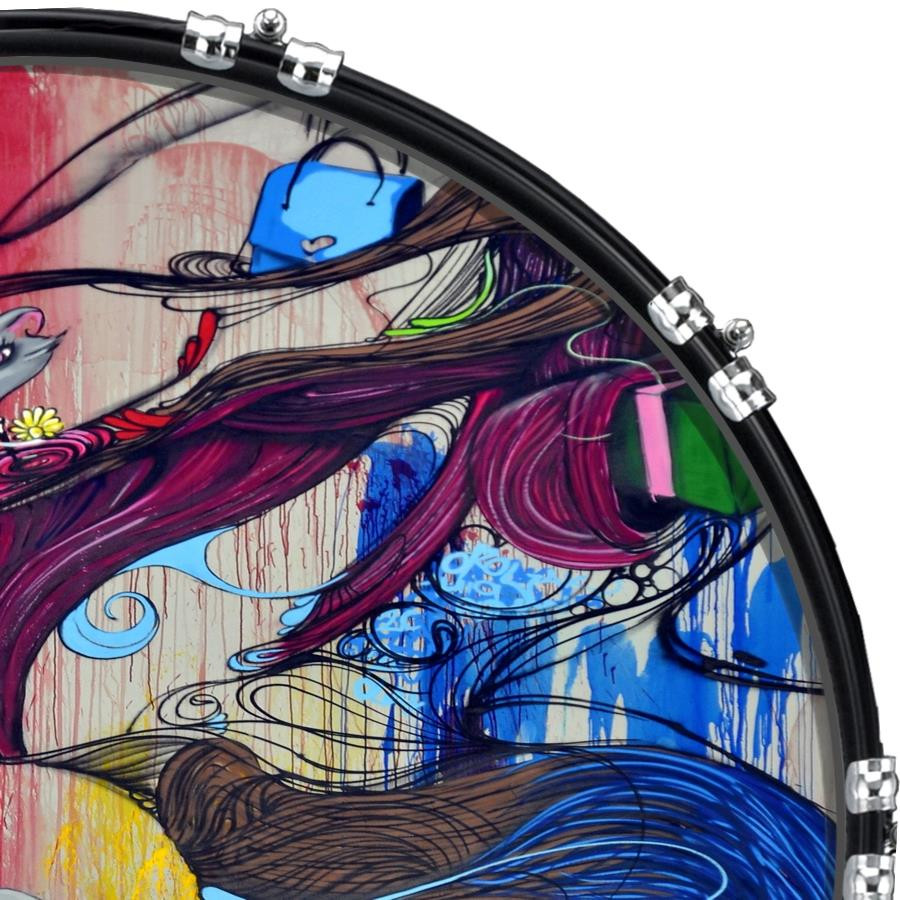 20" Custom Bass Kick Drum Front Head Graphic Graphical Graffiti 6