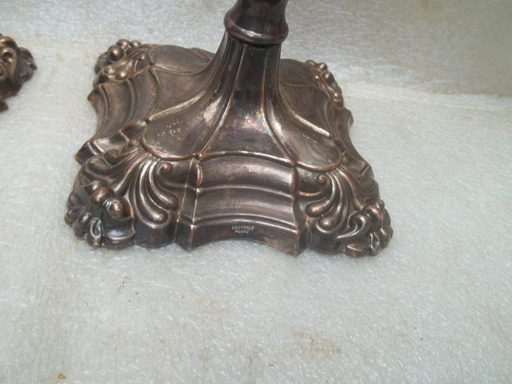 Antique Victorian Silver Plated Candlesticks.