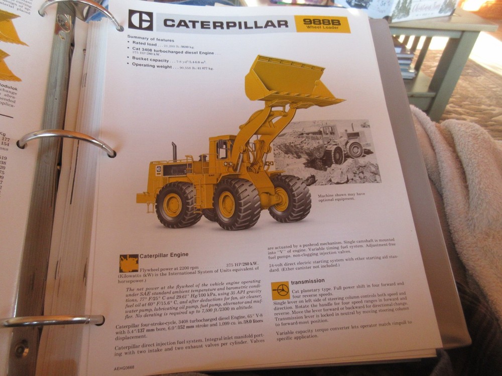 Caterpillar 988B Wheel Loader Brochure 6 page