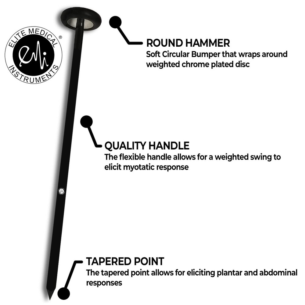 EMI Queen Square Neurological Reflex Hammer Pointed Tip Black EIH-781