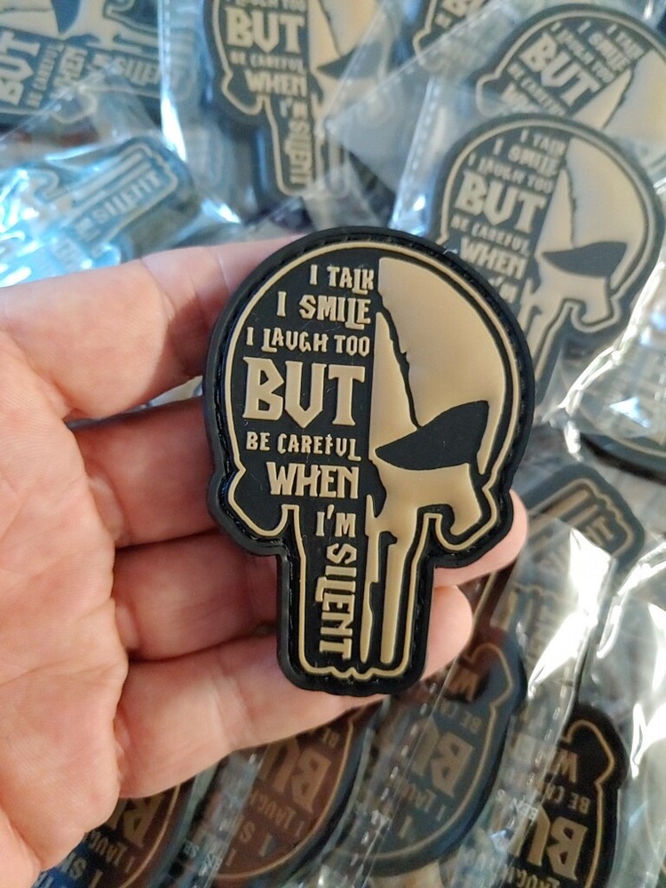 SILENT SCULL - PUNISHER - 3D PVC PATCH - COYOTE / BLACK