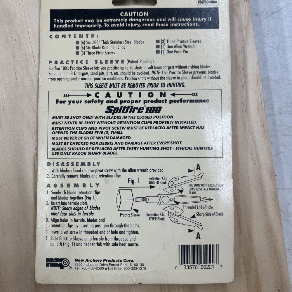 New Archery Products Spitfire 100 Mechanical Broadhead Replacement Blades