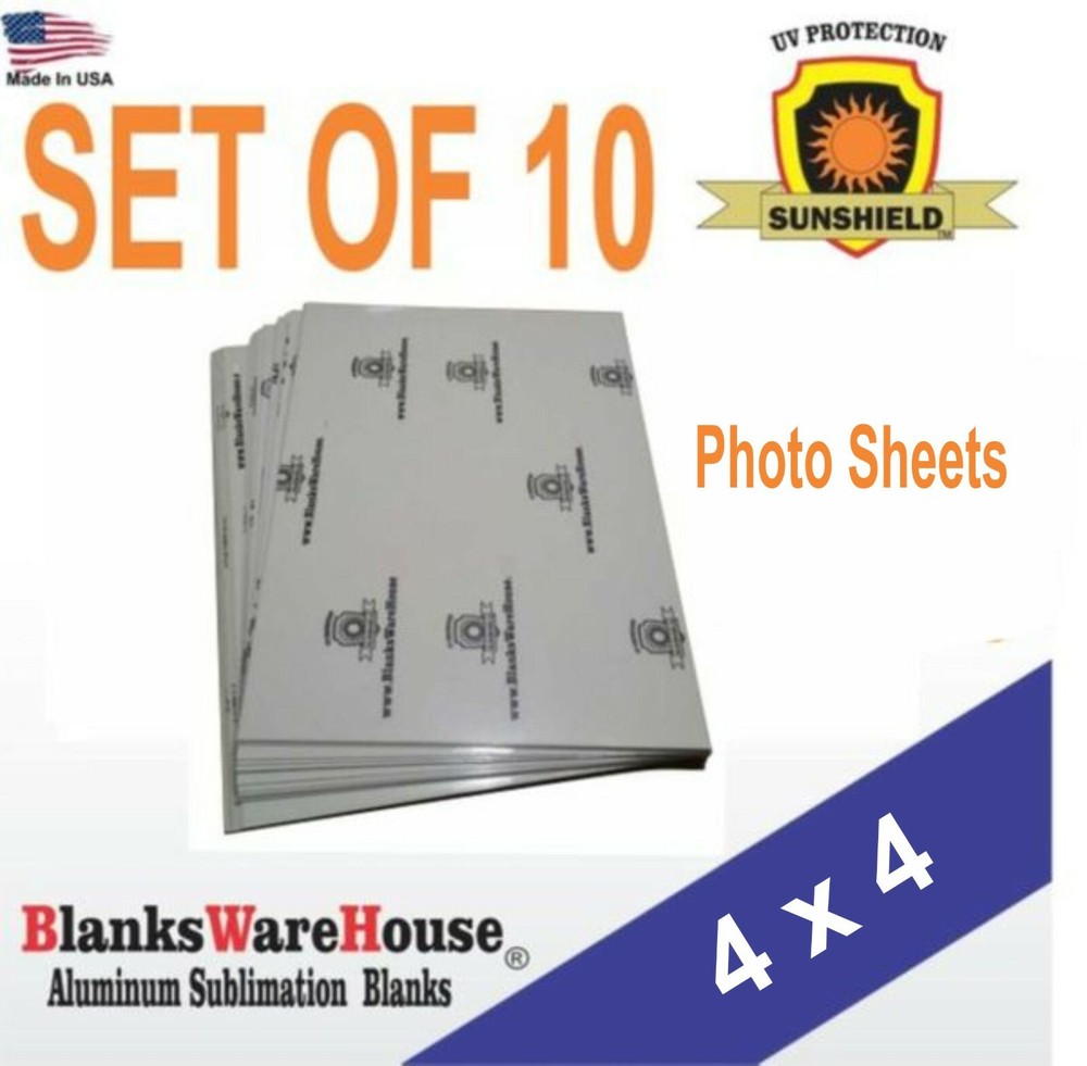 4" x 4" square cut SUBLIMATION BLANKS - .025" thick  - 20 pieces **