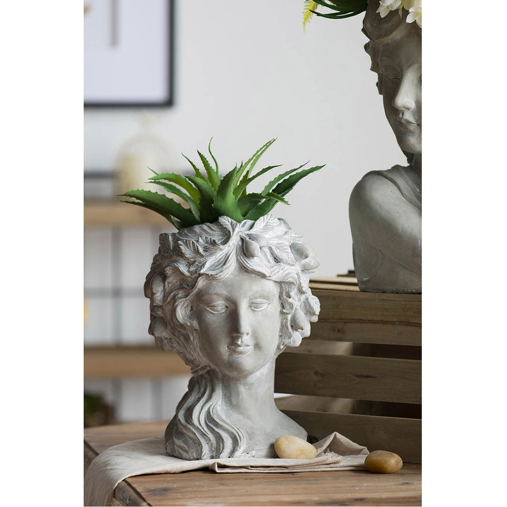 A&B Home D8029-DS Garden Whitewash Stone Planter