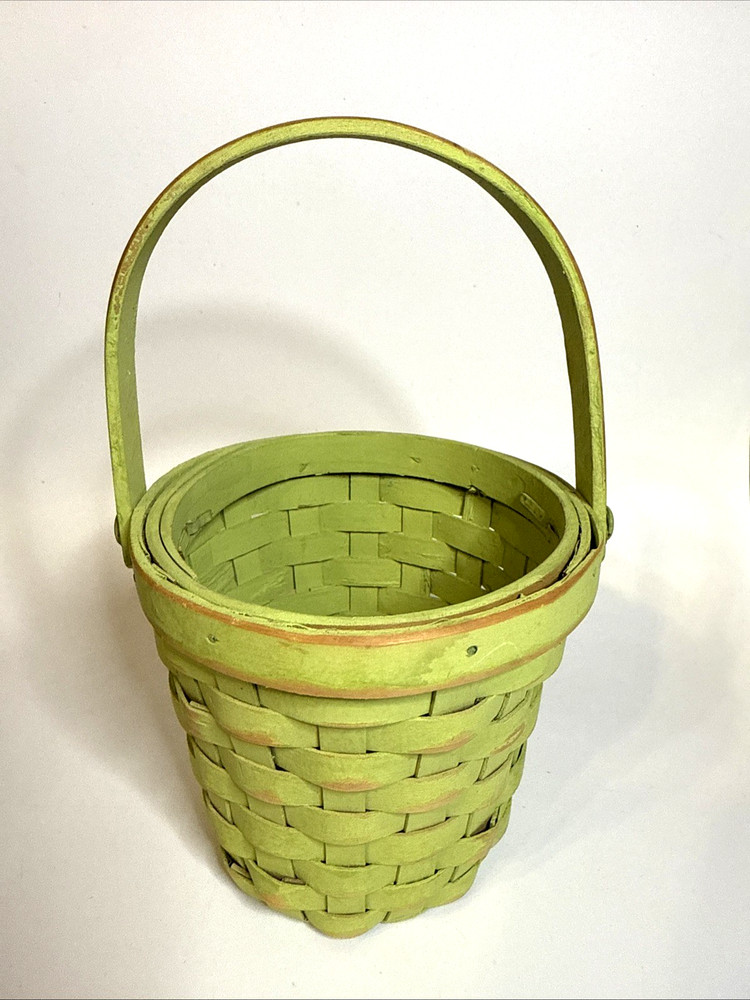Spring Green Easter Basket 4.5” Tall & Across Swivel Handle
