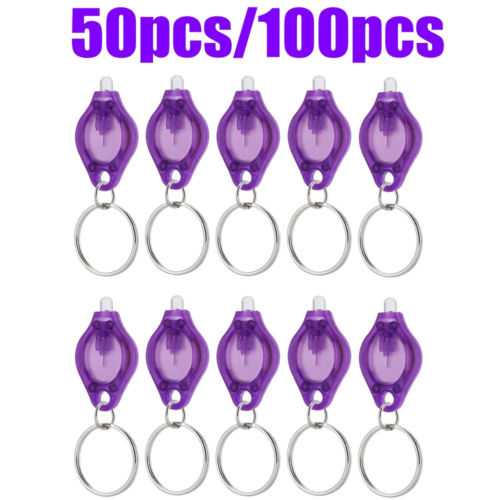 20PCS UV Mini Keychain LED Flashlight Key Ring Light Torch Black Light UV Torch
