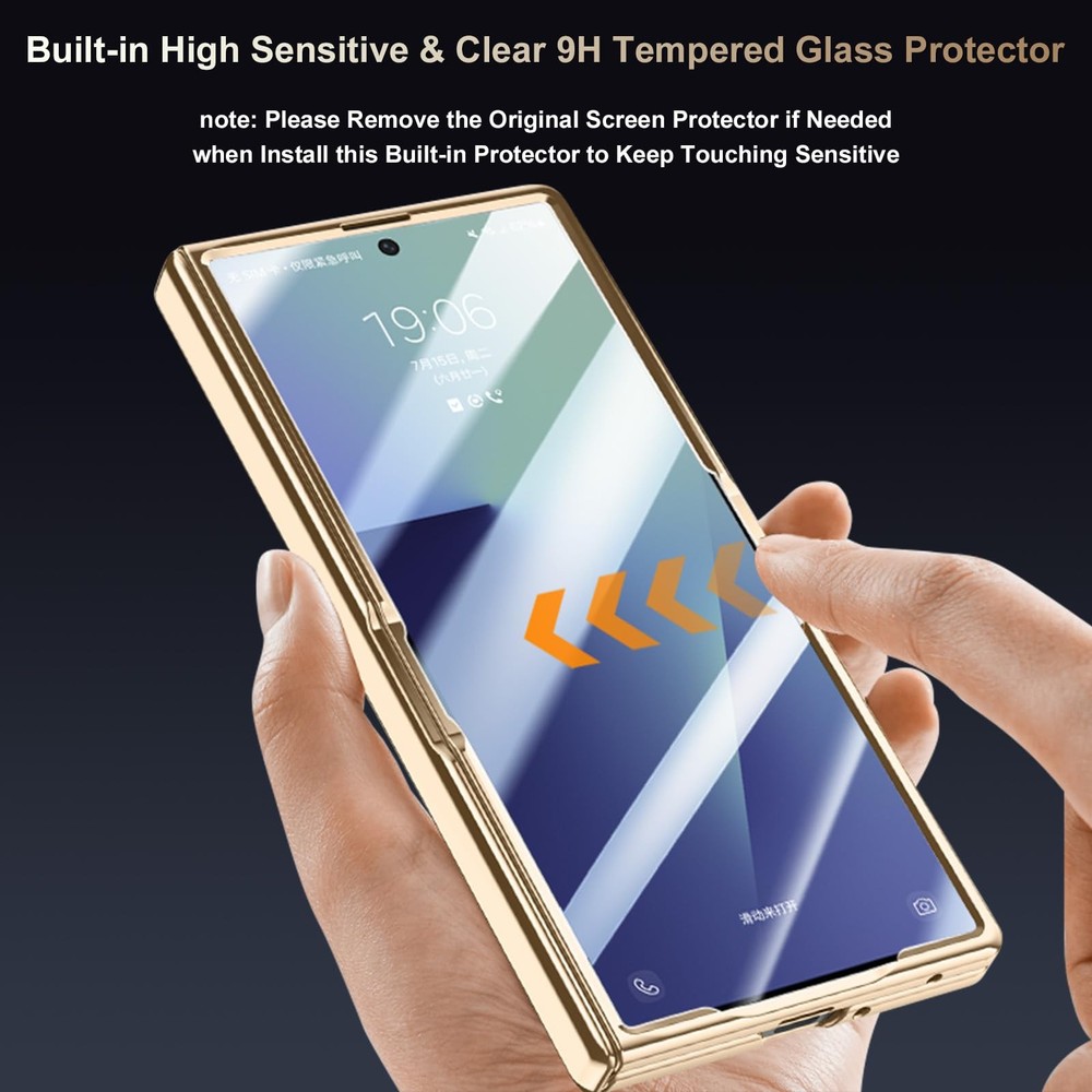 Libeagle Samsung Galaxy Z Fold 7 Leather Case with Kickstand Screen Protector Bl