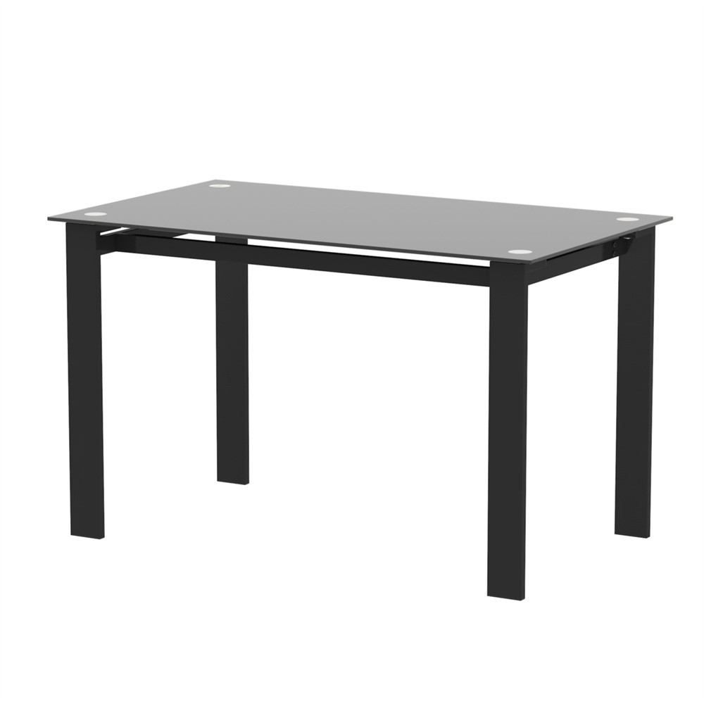 7 Piece kitchen Table set，Modern Black Dining Table Rectangular Tables